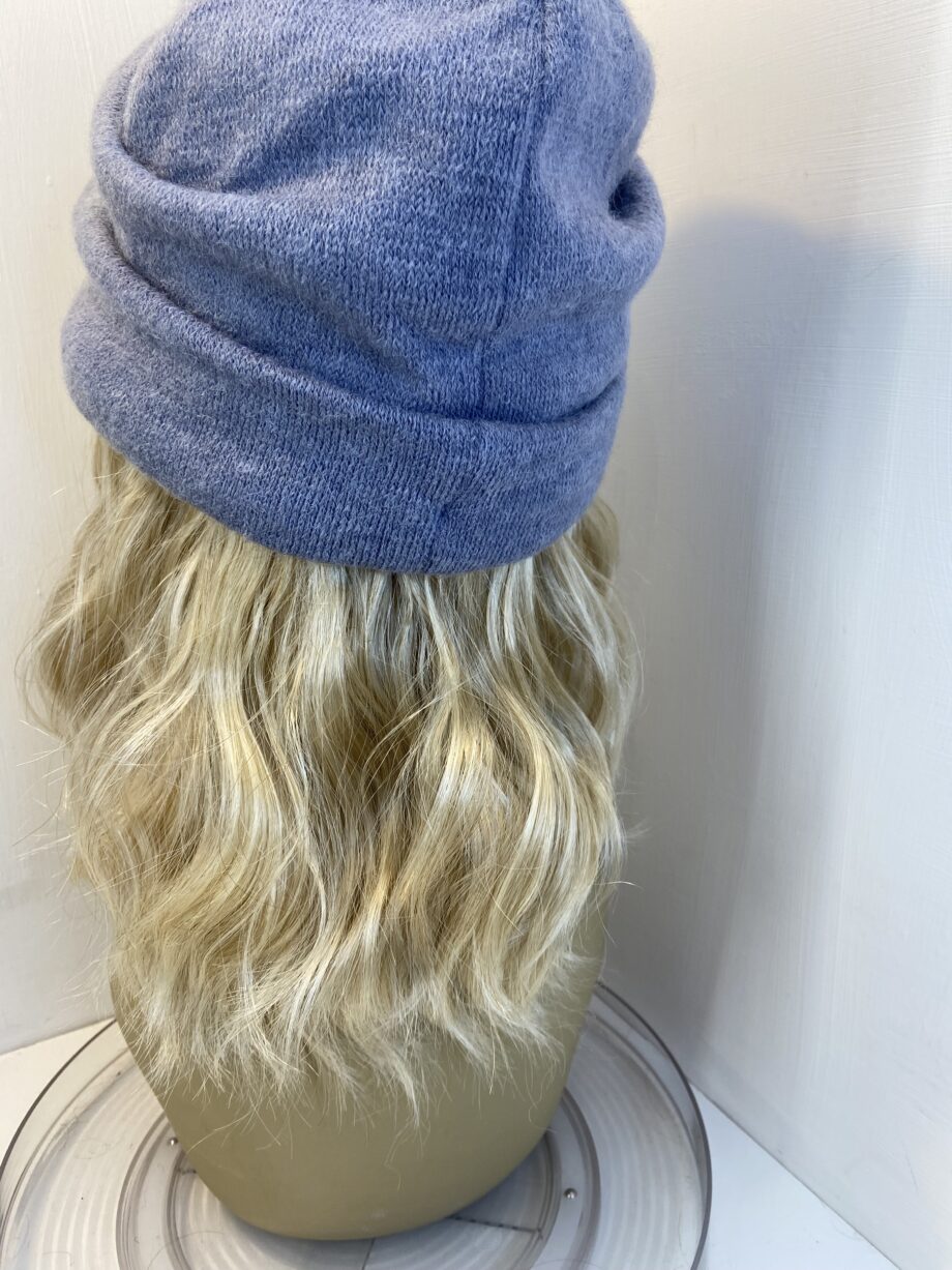 Blonde hair piece with warm hat. Bllc515