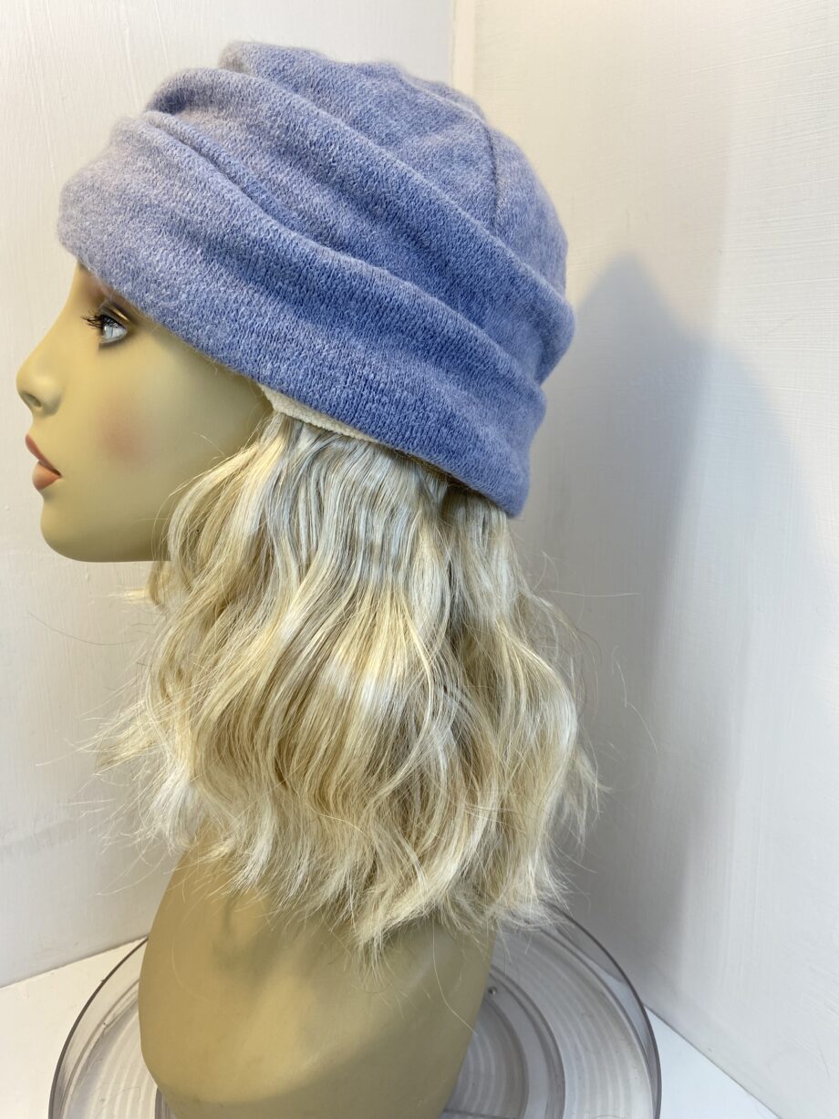 Blonde hair piece with warm hat. Bllc515