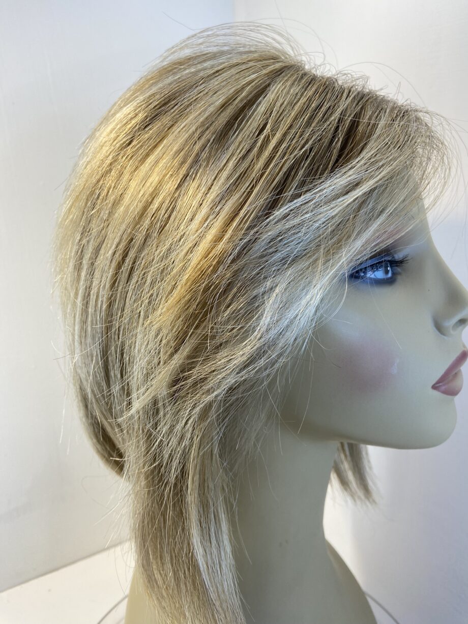 Blonde rooted soft cap Jon Renau wig. Blms303