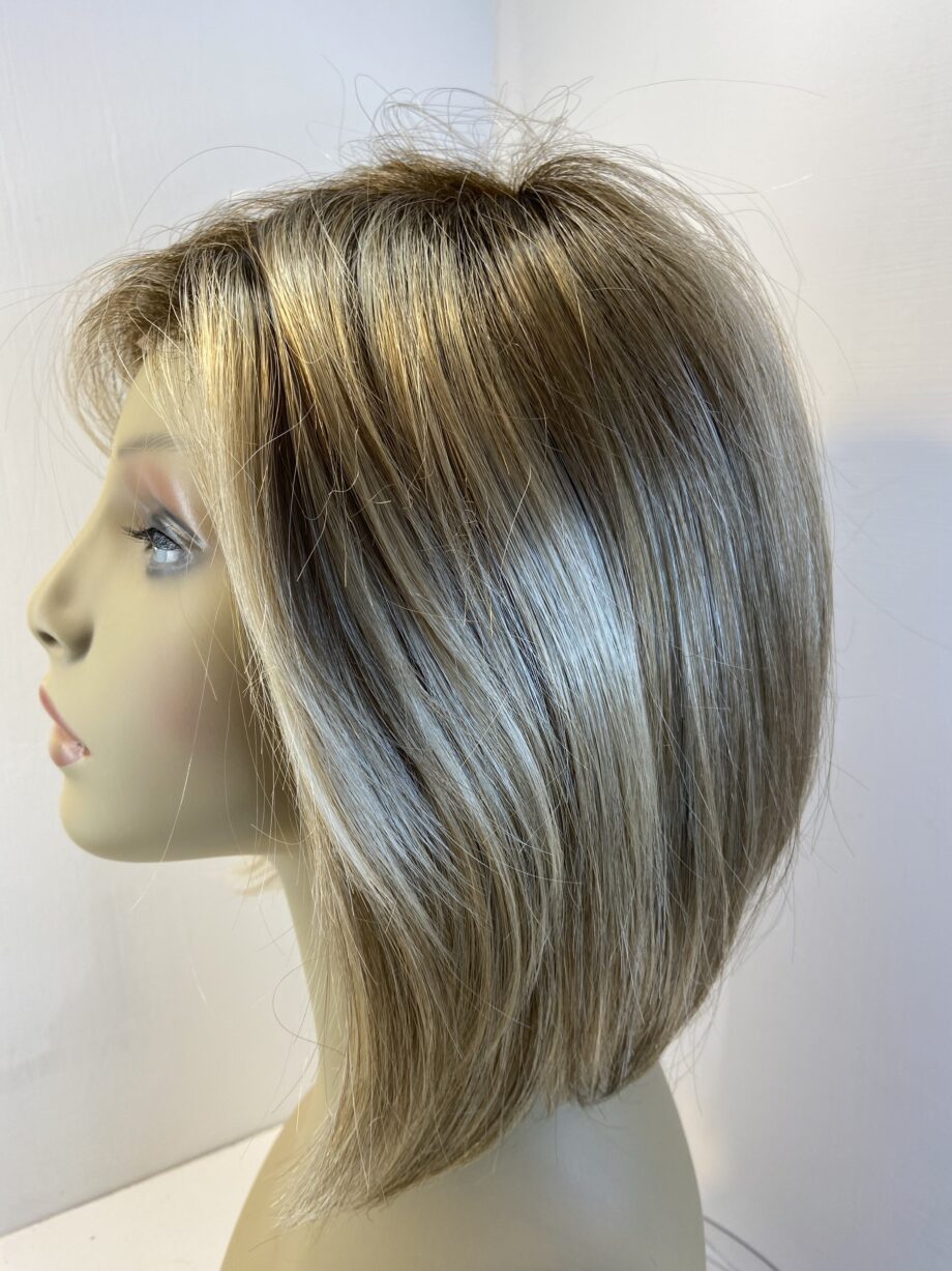 Blonde rooted soft cap Jon Renau wig. Blms303