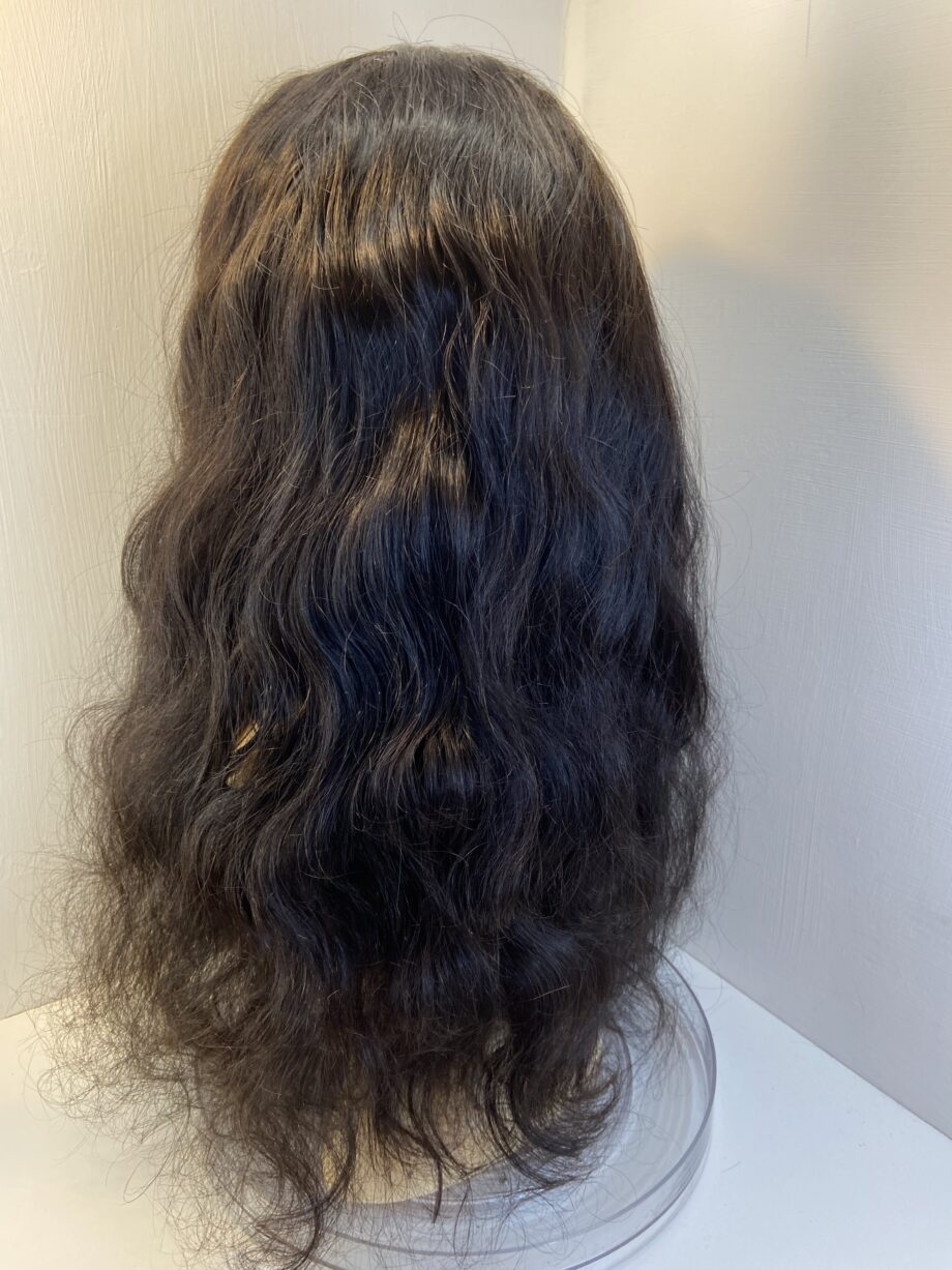 Long black soft cap  wavy wig. Bllw412