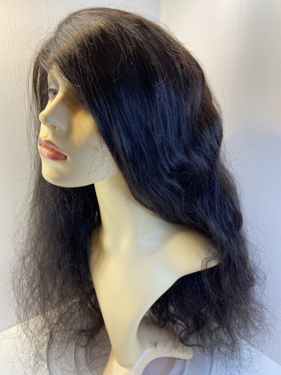 Long black soft cap  wavy wig. Bllw412