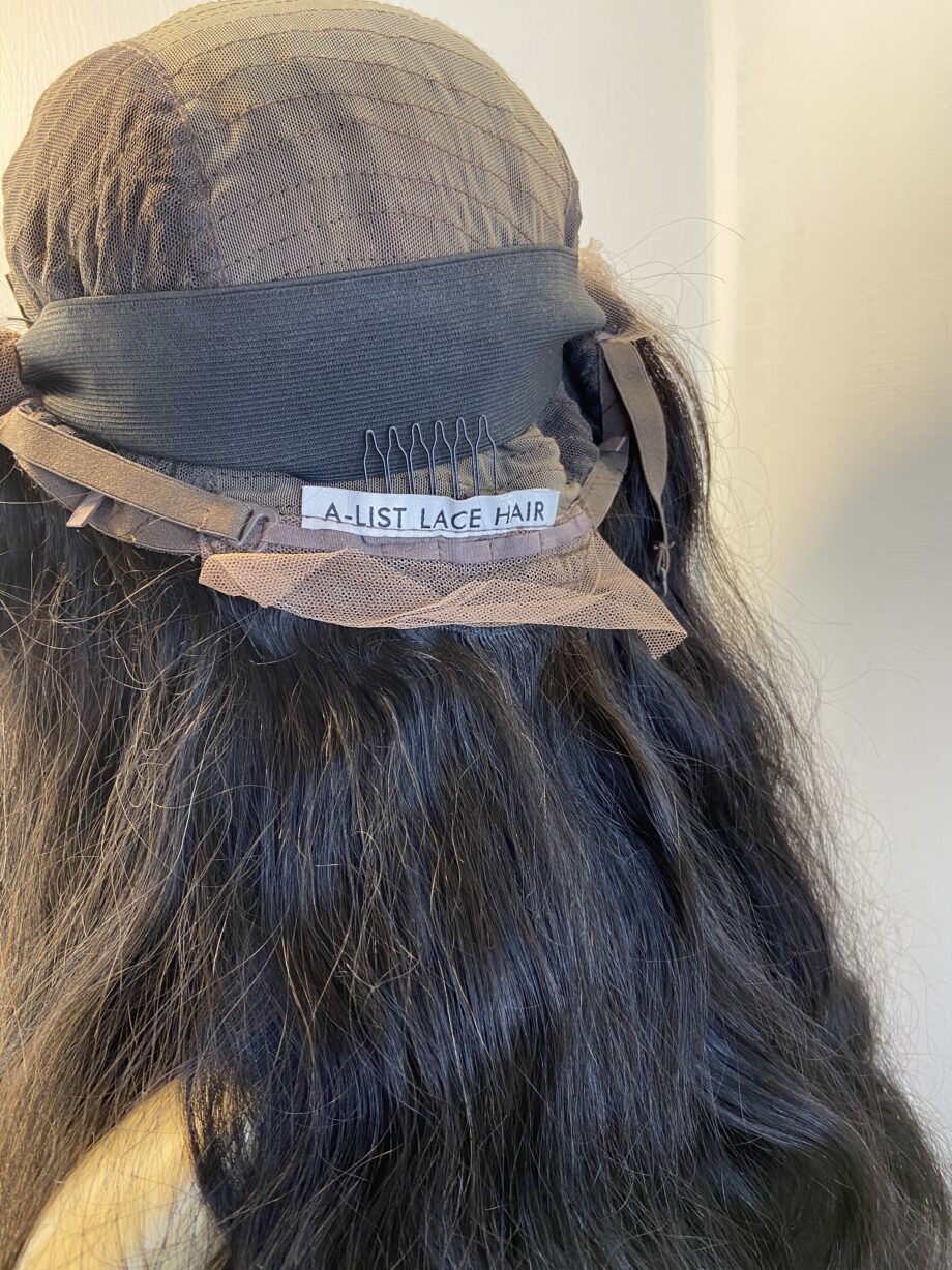 Long black soft cap  wavy wig. Bllw412