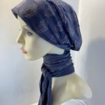 Grey with pattern headwear. 111
