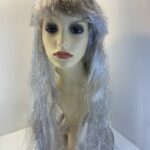 Fun silver sparkling grey long wig. Silver 723