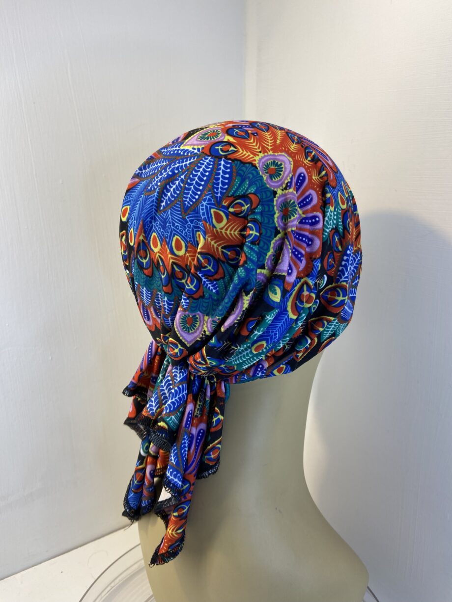 Colourful head scarf. 118