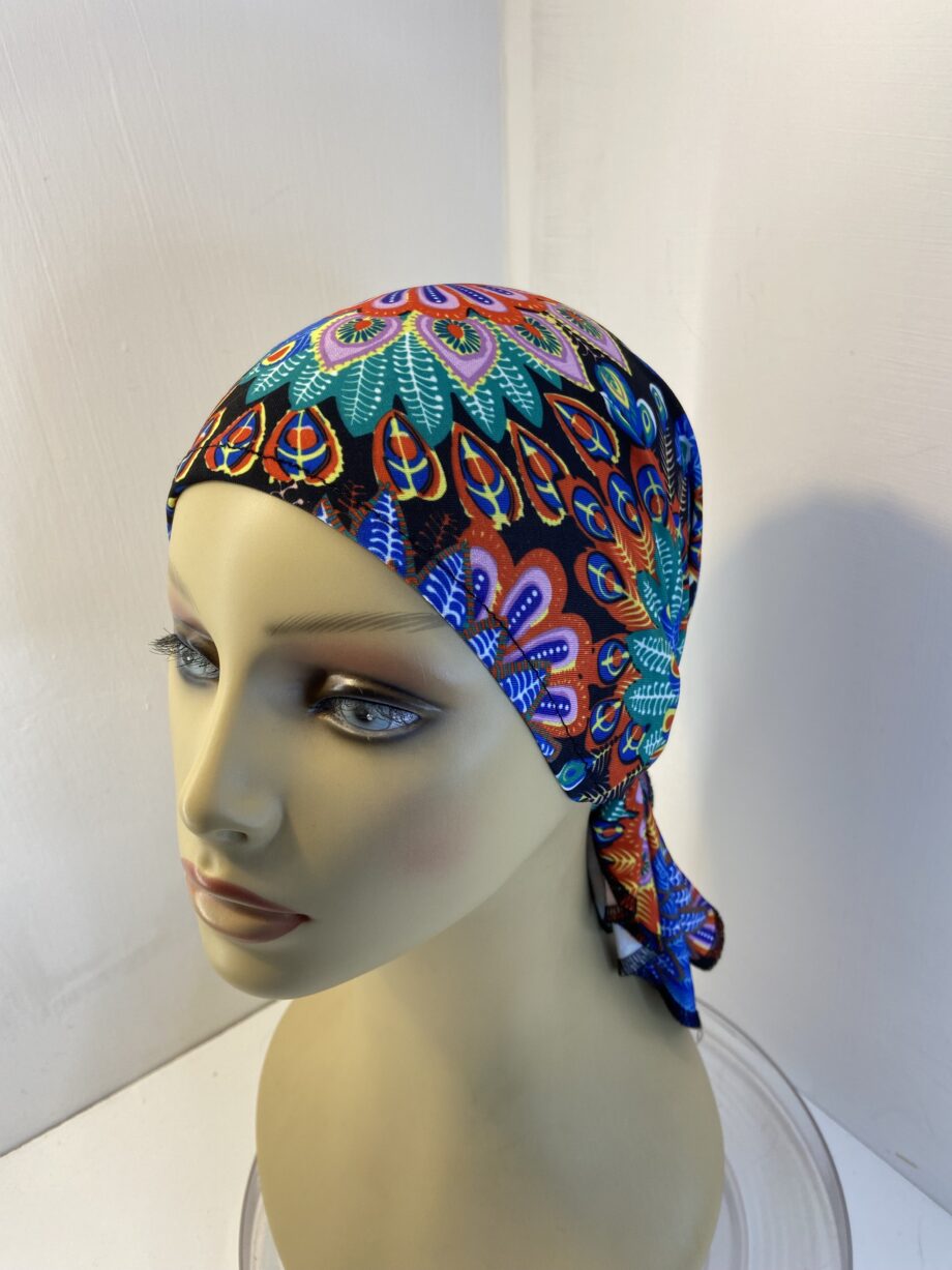 Colourful head scarf. 118