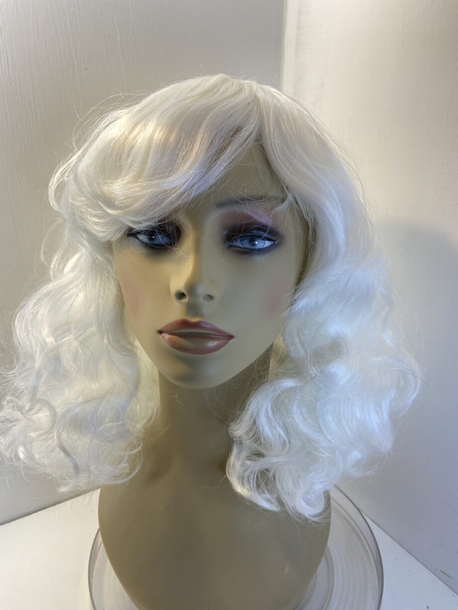 New long white silver long curly wig. Wlc608