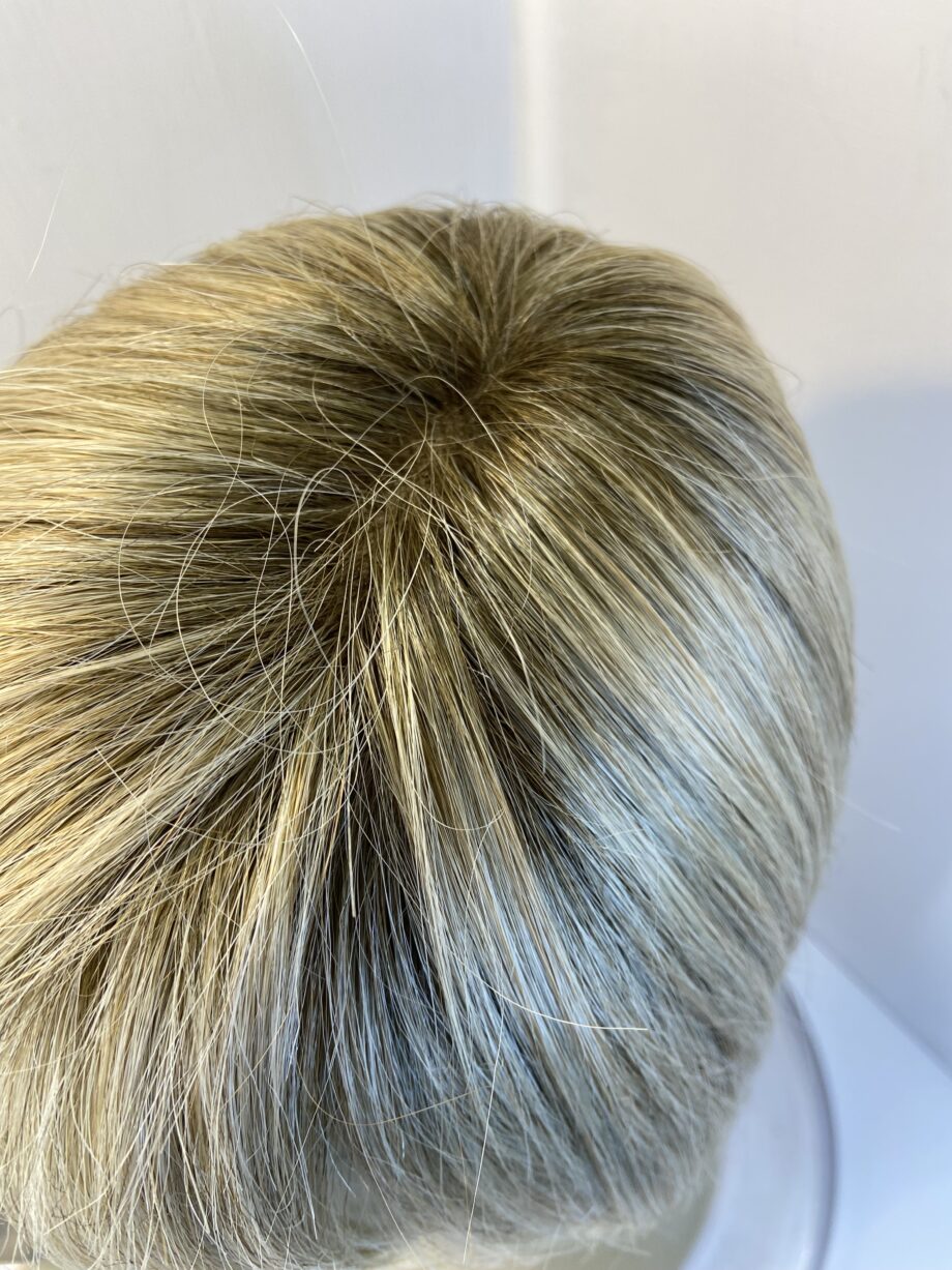 Soft cap rooted blonde wig. Blms813