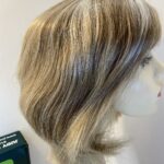 Blonde highlighted human hair wig. Bblms494