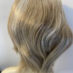Blonde highlighted human hair wig. Bblms494