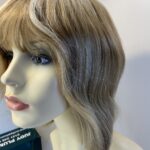 Blonde highlighted human hair wig. Bblms494