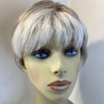 New silver grey white flash soft cap wig. Gss731