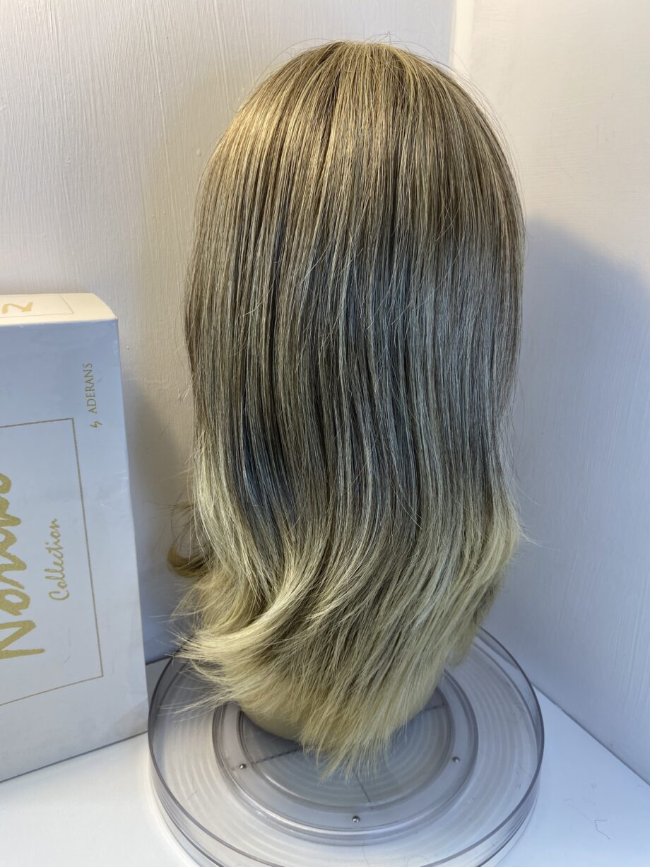 Long blonde Noriko design wig. Bblls507
