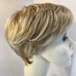 Honey blonde short designer wig. Blss45