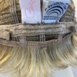 Honey blonde short designer wig. Blss45