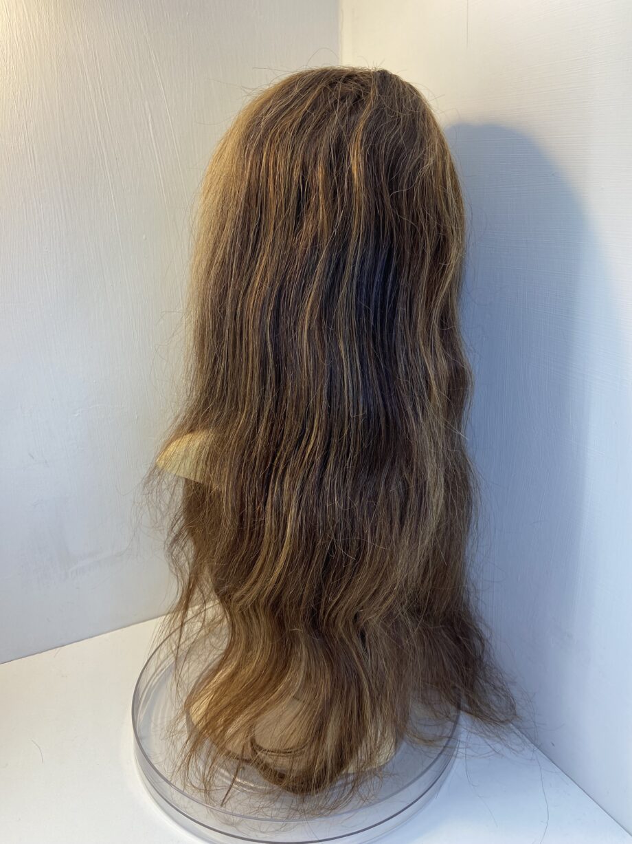 Human hair long brown wig. Brlw737