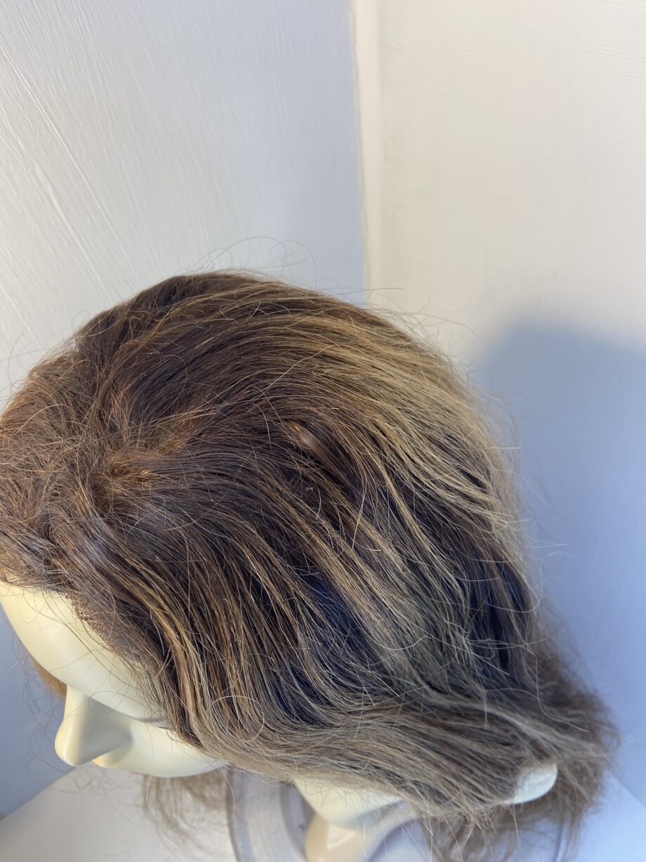Human hair long brown wig. Brlw737