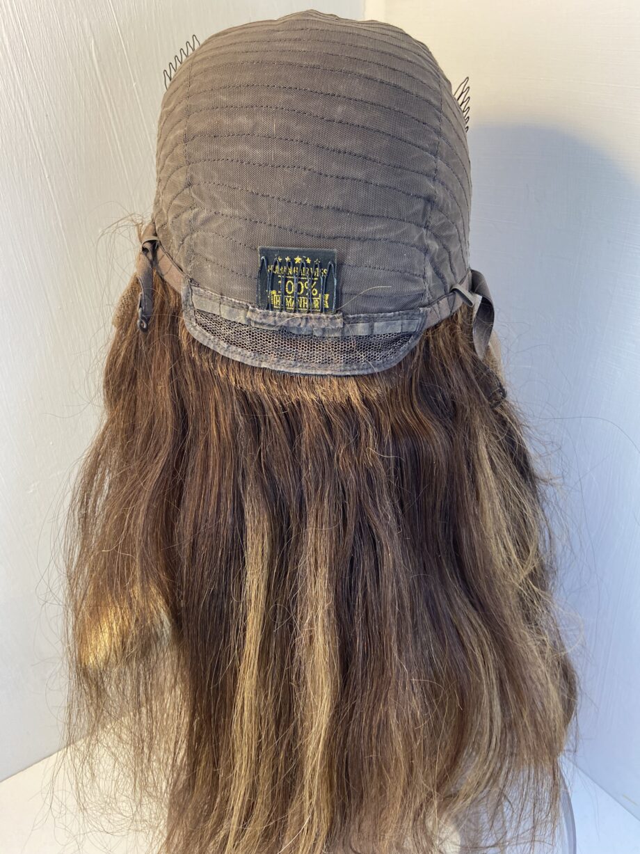 Human hair long brown wig. Brlw737
