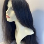 Human hair long dark brown wig. Brlw738
