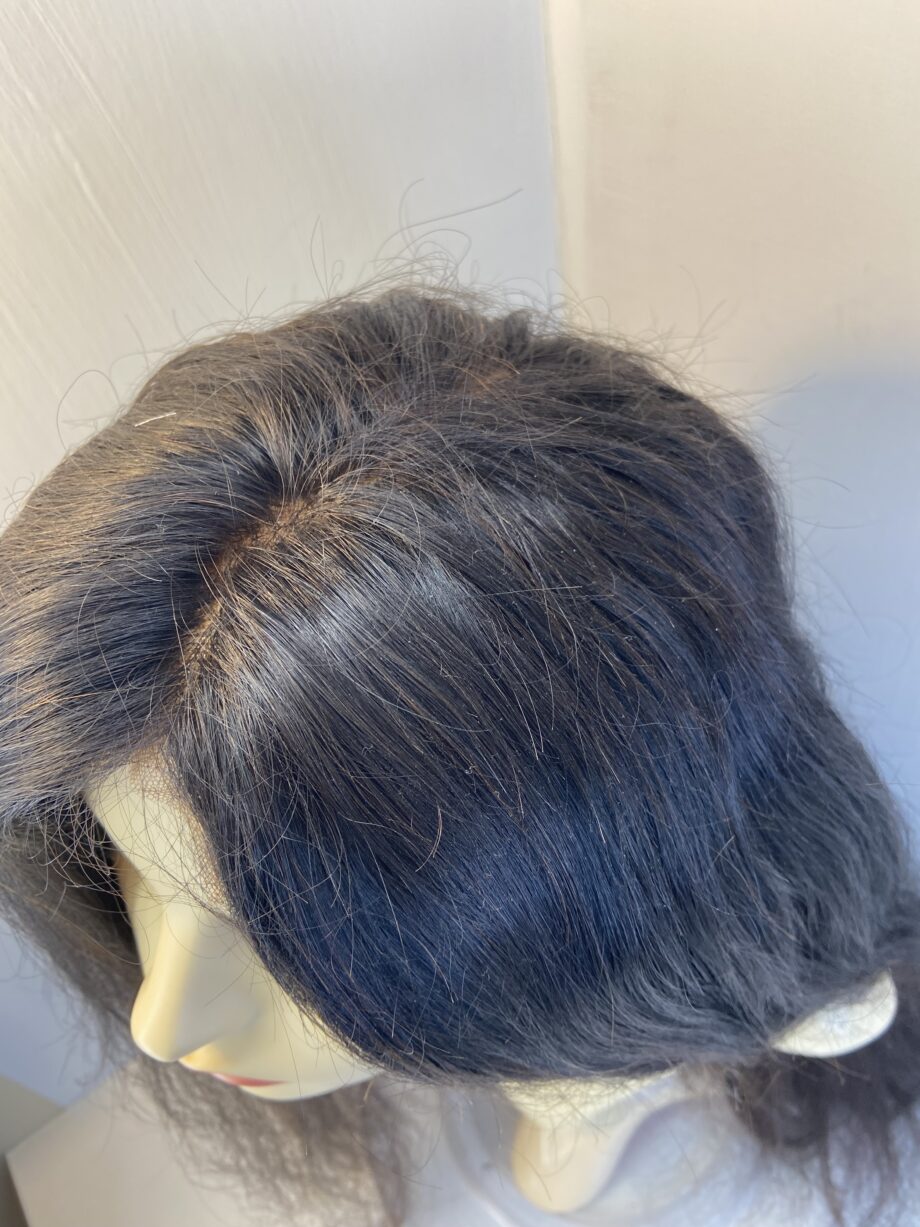 Human hair long dark brown wig. Brlw738