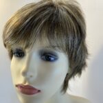 Stylish modern brown highlighted wig. Brss744a