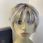 Rooted grey natural image wig. Bgss502