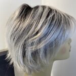 Rooted grey natural image wig. Bgss502