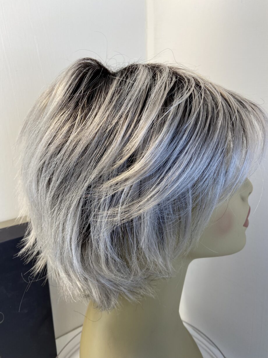 Rooted grey natural image wig. Bgss502