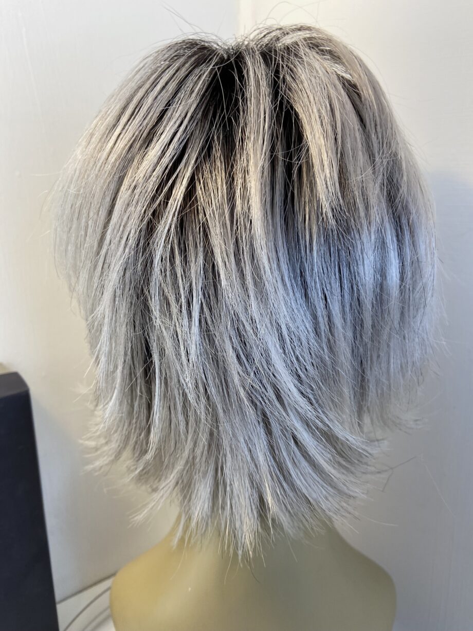 Rooted grey natural image wig. Bgss502