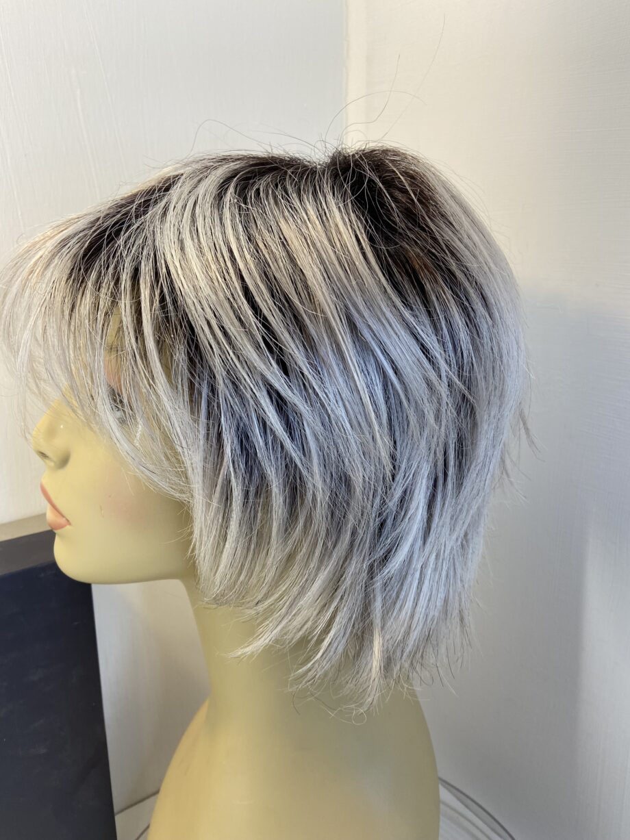 Rooted grey natural image wig. Bgss502