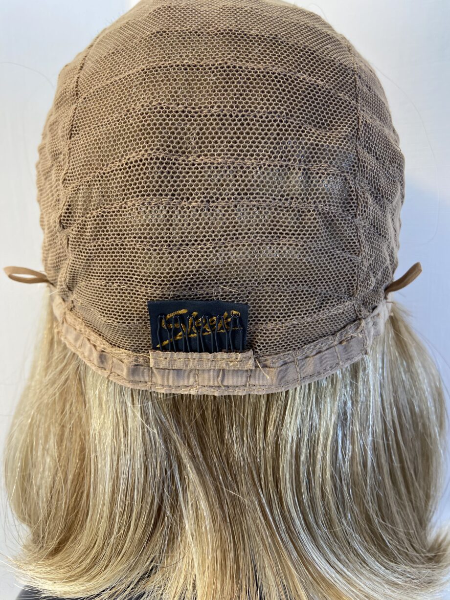 Sleek blonde soft cap wig. Blls607