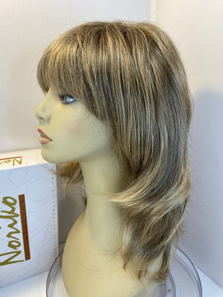 Shiny blonde long wig. Bllw513