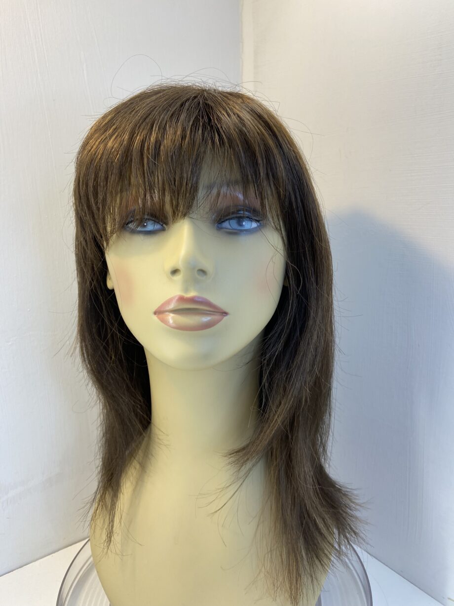 Shiny long brown wig. Brls324
