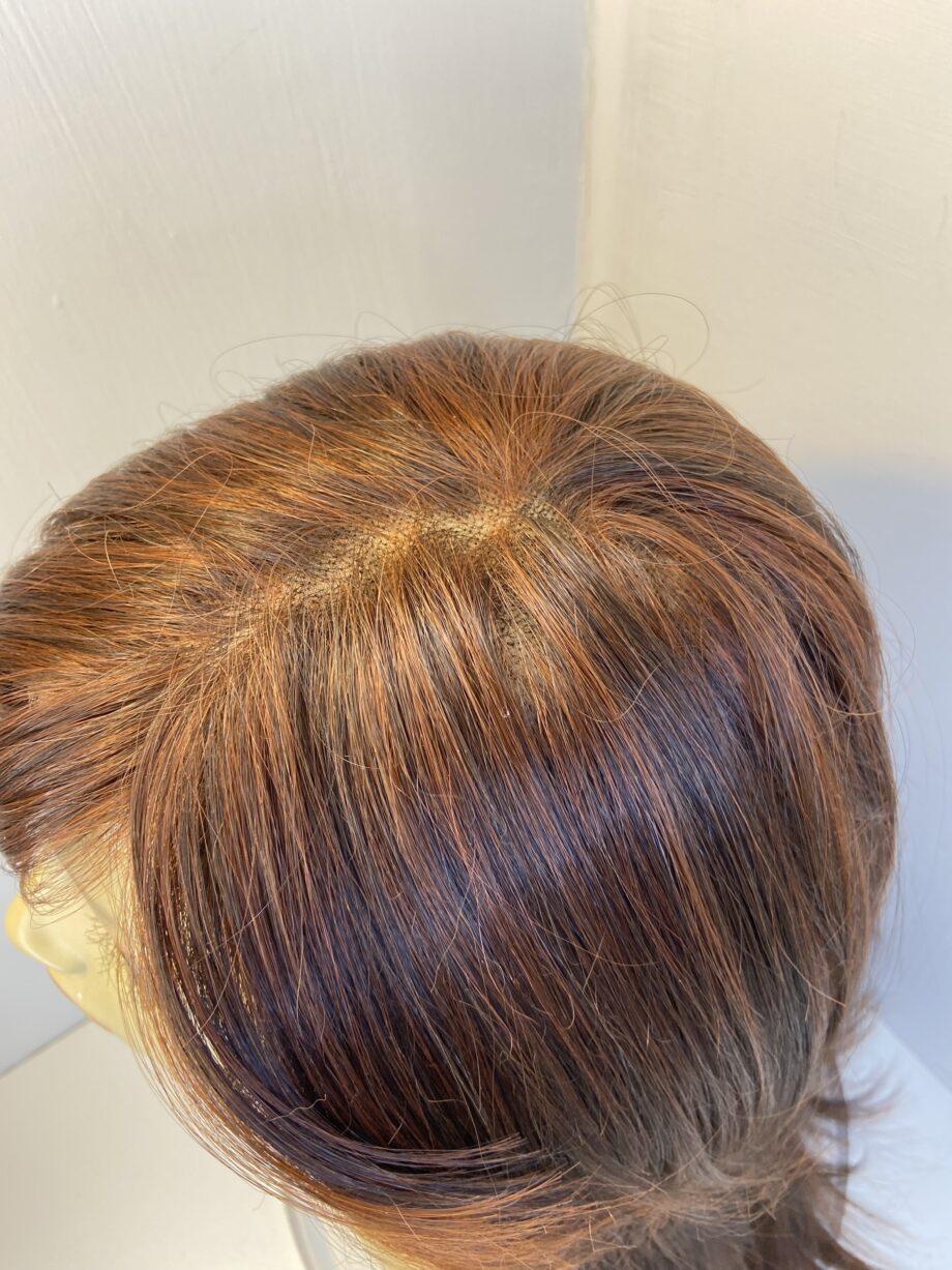 Long brown human hair blend wig.brls596