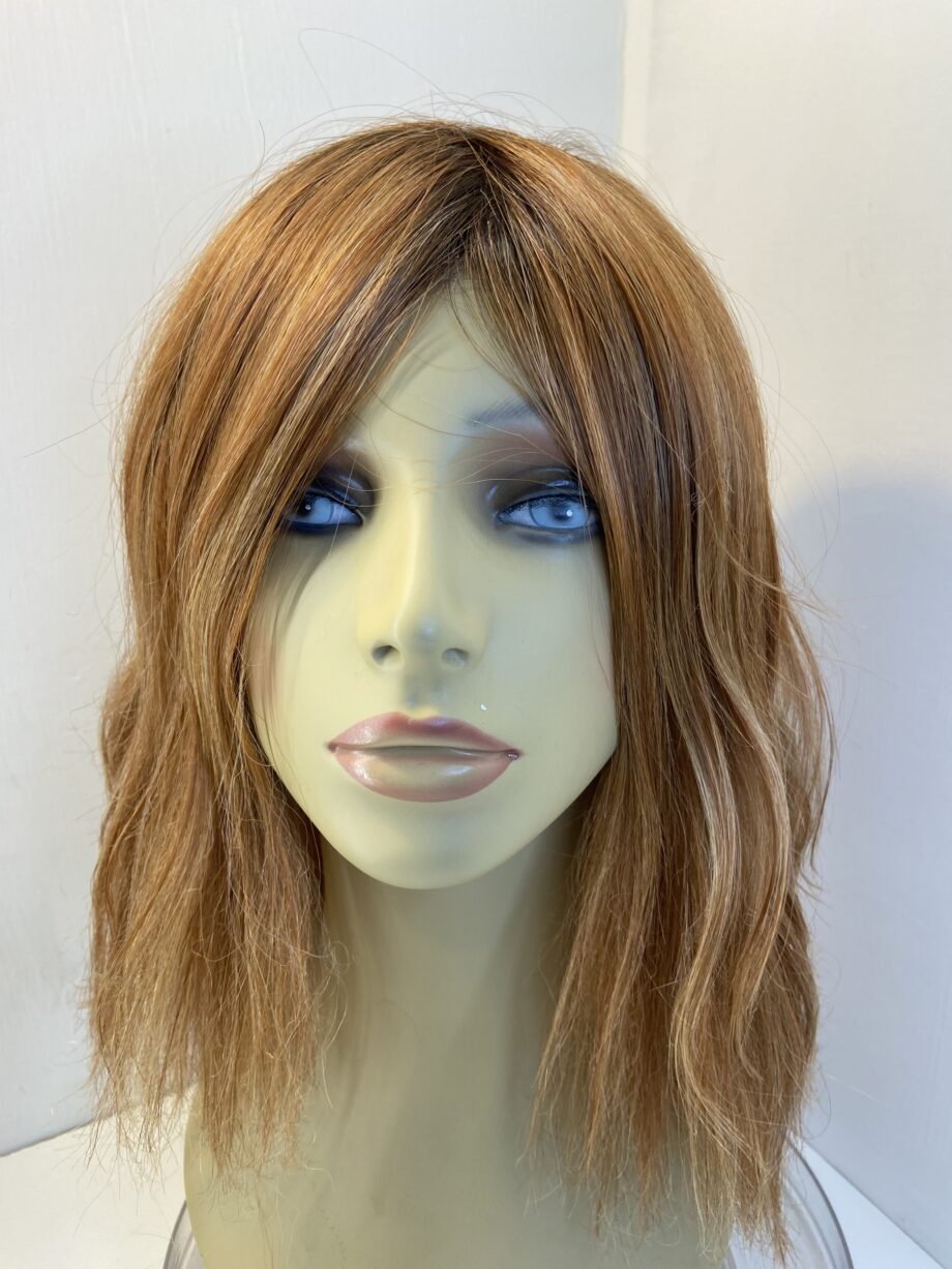 Soft cap blonde rooted Raquel Welch wig. Bllw597