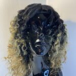 Stylish rooted brown curly wig. Brmc763