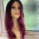 New long burgundy rooted wig. Bulw304