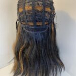 Very stylish dark brown highlighted wig. Brls638