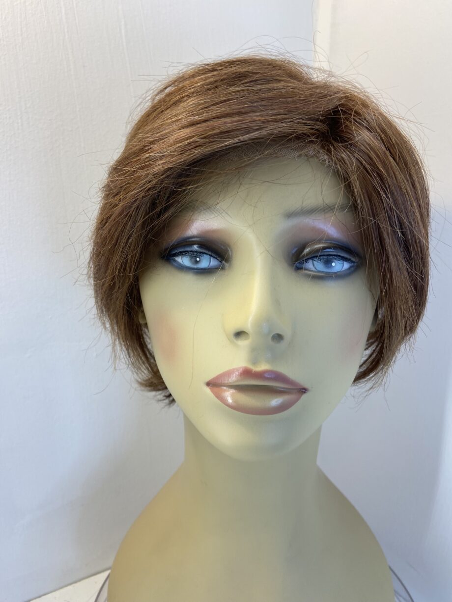 Brown part human hair wig. Brms3343