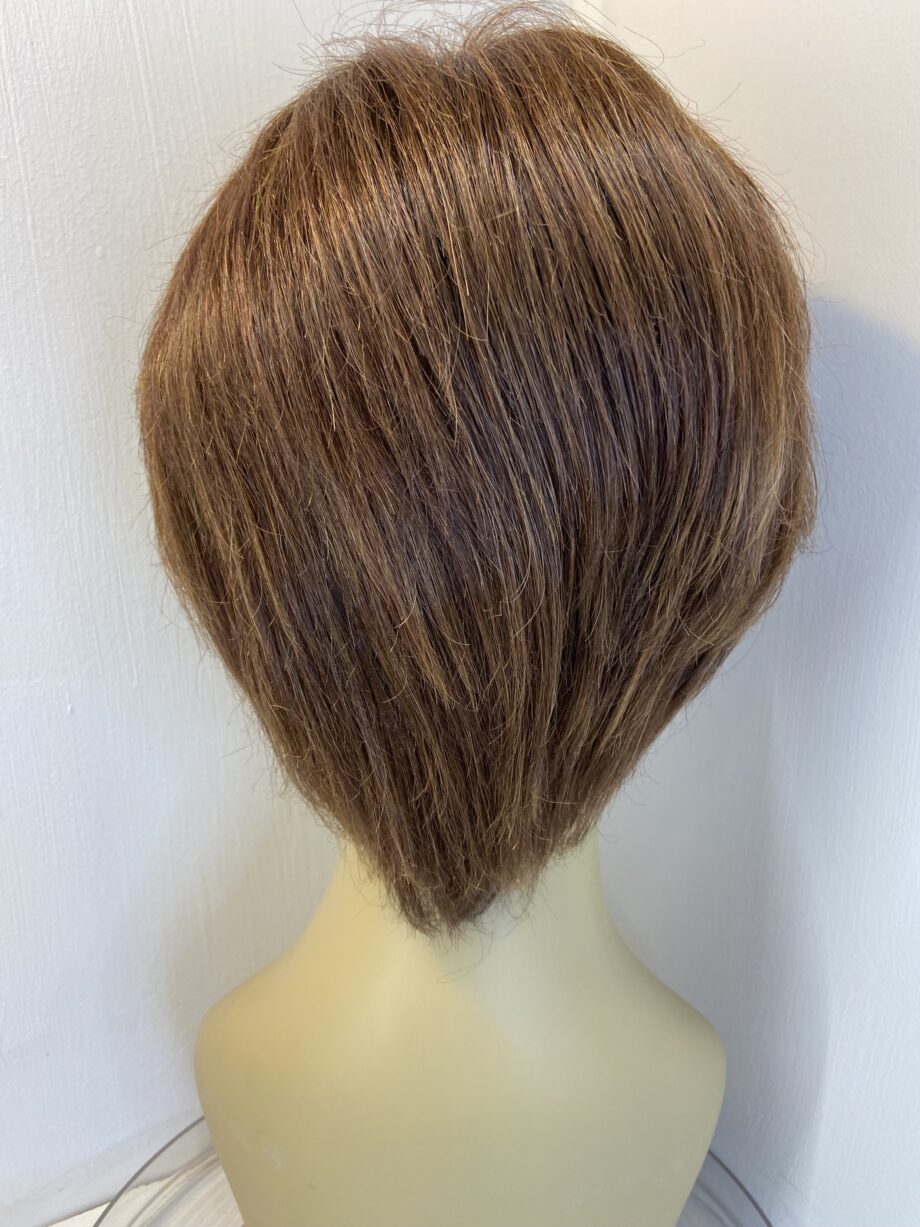 Brown part human hair wig. Brms3343