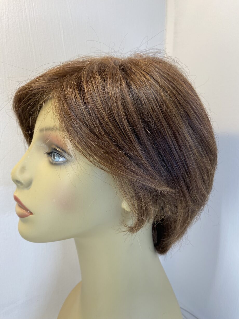 Brown part human hair wig. Brms3343