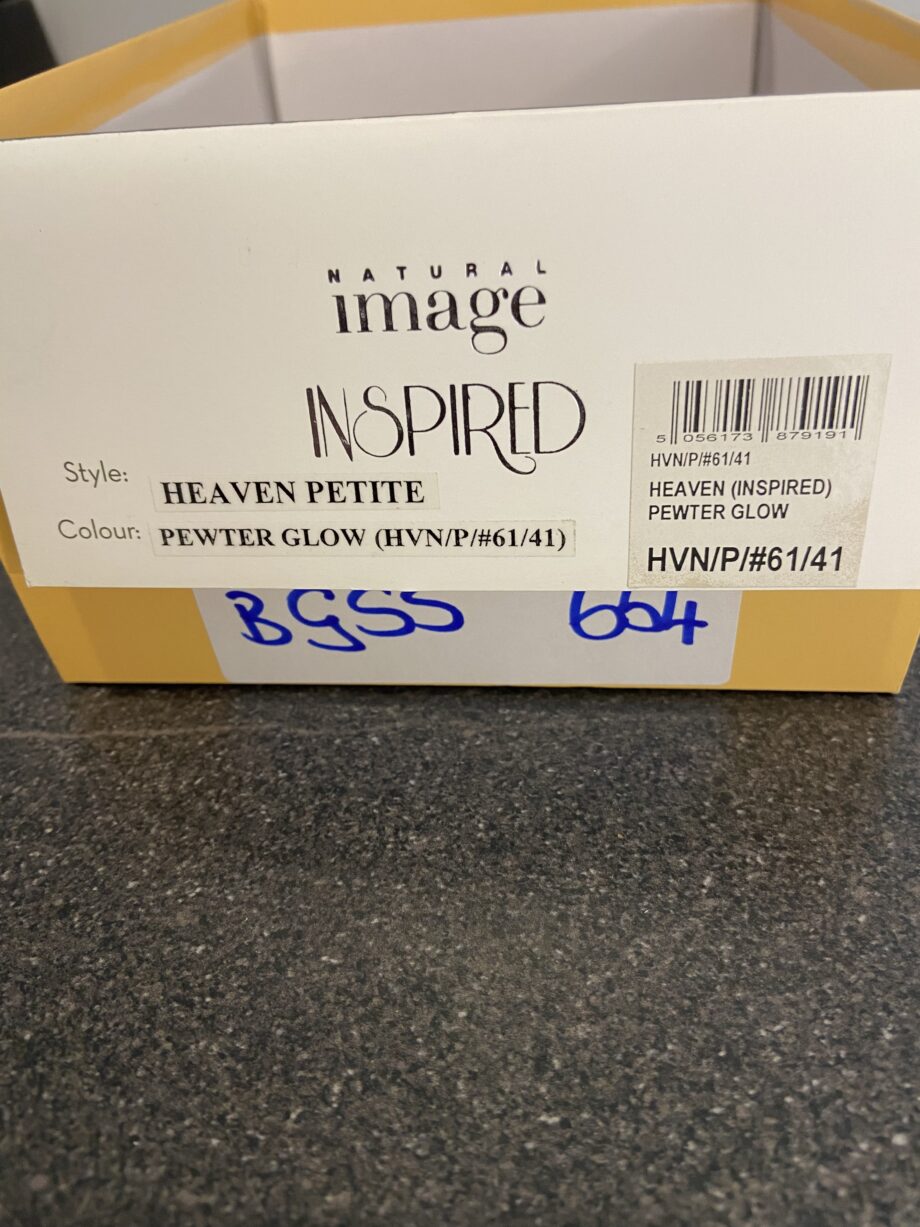 Pewter glow short designer wig. Bgss654