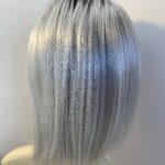 Silver rooted mid  lenght wig. Bgms682