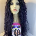 Violet dark /black long wavy wig. Vblc3381