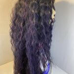 Violet dark /black long wavy wig. Vblc3381