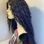 Violet dark /black long wavy wig. Vblc3381