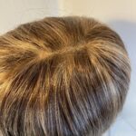 Shiny brown highlighted wig. Brms3388