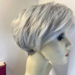 Silver grey short designer wig. Bgss696