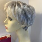Silver grey short designer wig. Bgss696